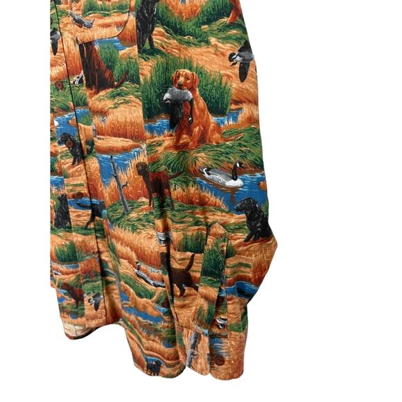 Vintage 3 Forks The Wolf River Mens Button Up Hunting Labrador Shirt SZ XL USA - Picture 4 of 6